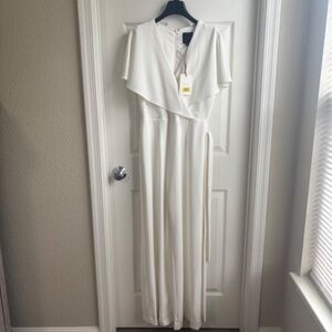 Alex Marie ivory jumpsuit with tie